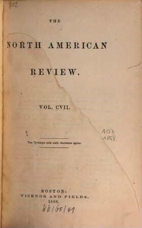 The North American review. 107. 1868