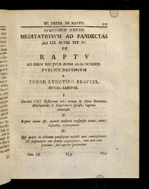 305-325, Spec. 593. De Raptu