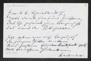 Brief von Oswald von Hoyningen-Huene und Gudrun Hoyningen-Huene an Gerhart Hauptmann