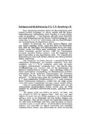 Zeichnen und Modellieren im D.L.E.H. Ilsenburg a. H.