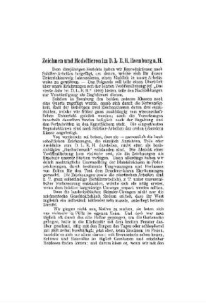 Zeichnen und Modellieren im D.L.E.H. Ilsenburg a. H.