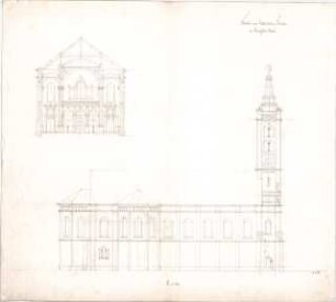 Voit, August von; Zweibrücken; Kath. Kirche - Ansicht; Orgel (Querschnitt)