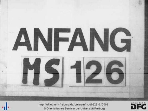 MF Mau 126/1: [ohne Titel]: [Manẓūmat safar]