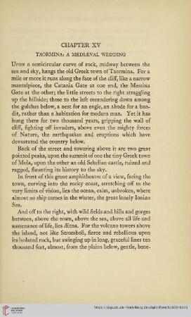 Chapter XV Taormina: A medieval Wedding