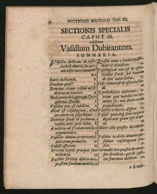 Caput III. exhibens Vasallum Dubitantem.