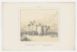 Le retour de la moisson (Route de Feldkirch à Bludenz), Blatt 5 der Folge "Souvenirs du Tyrol, du Vorarlberg et de la haute Bavière"