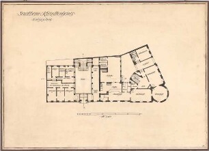 Billing, Hermann; Karlsruhe (Baden-Württemberg), Karl- / Sophienstr. 2; Künstlerhaus, Saalanbau - Grundriss EG