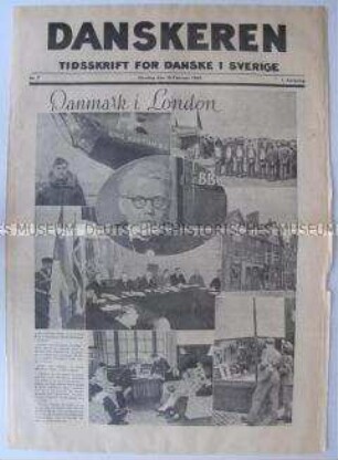 Illustrierte Wochenzeitung für Schweden und Dänemark aus der Zeit der deutschen Besetzung Dänemarks u.a. zur Haltung Großbritanniens gegenüber Dänemark