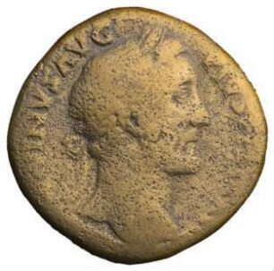 Fundmünze, Sesterz, 153 - 155 n. Chr.