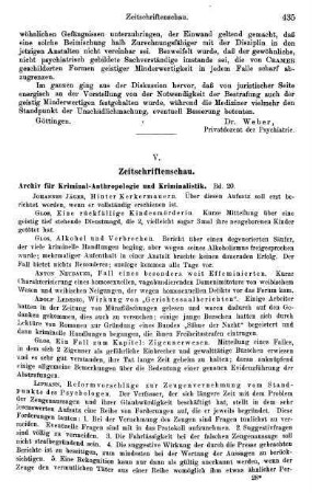 435-441, V. Zeitschriftenschau