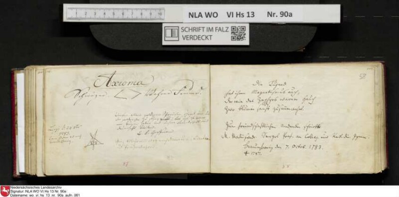 Stammbuch des Ernst Philipp Ludwig Zellmann (1763-1795) aus
                           Braunschweig