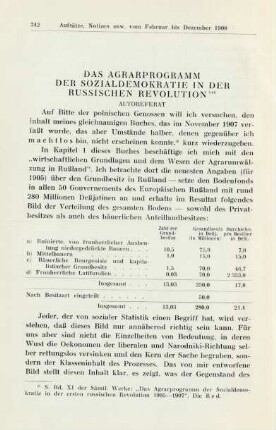 Das Agrarprogramm Der Sozialdemokratie In Der Russischen Revolution