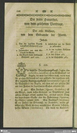 Der dritte Haupttheil, von dem gelehrten Vortrage