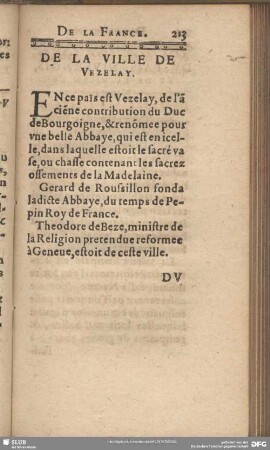 De La Ville De Vezelay