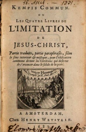 Les 4 Livres de l'imitation de Jesus Christ