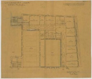 Fischer, Theodor; Jena; Universität - Grundriss 1. OG