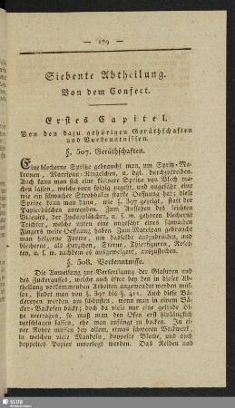 Siebente Abtheilung. Von dem Confect
