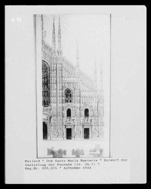 Dom Santa Maria Nascente, Entwurf zur Gestaltung der Fassade