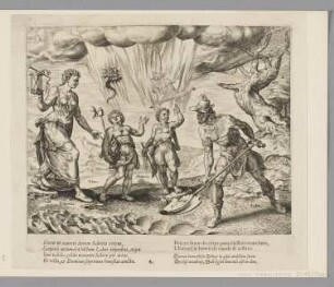Gott stattet die fleißigen Arbeiter mit Nahrung und Kleidung aus, Blatt 4 der Folge "Belohnung von Arbeit und Gewissenhaftigkeit"