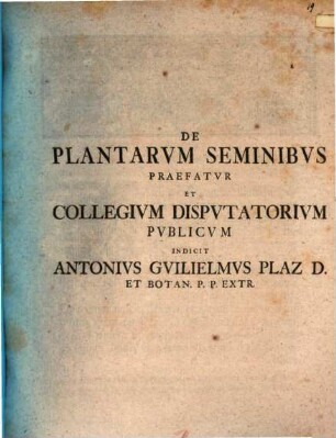 De Plantarvm Seminibvs