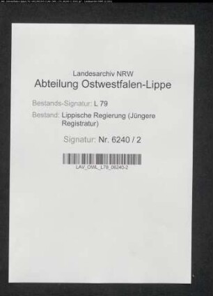 Vorstellungslisten des Aushebungsbezirks Lage
