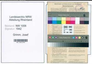 Entnazifizierung Josef Grimm , geb. 24.12.1910 (Buchhalter)