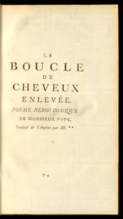 La Boucle De Cheveux Enlevée