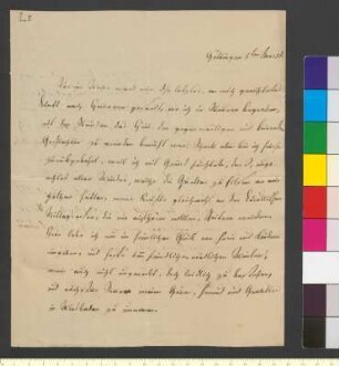 Brief von Sartorius, Georg Friedrich Christoph an Goethe, Johann Wolfgang von