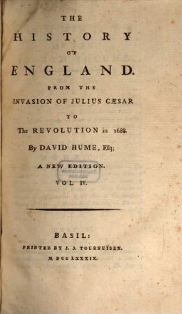 The History Of England : From The Invasion Of Julius Caesar To The Revolution in 1688.. 4