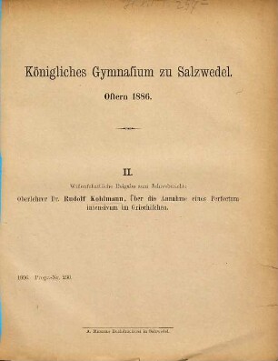 Jahresbericht : Ostern .... 1885/86
