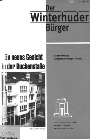 Heft 2 / März und April 1996 : Zeitschrift des Winterhuder Bürgervereins