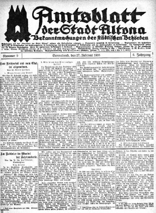 Nummer 9 : Sonnabend, den 27. Februar 1926