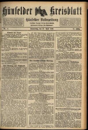 Ausgabe vom Donnerstag, den 29. April 1926.