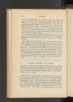 Cotton Growing and Nigeria. By C. A. Birtwistle.