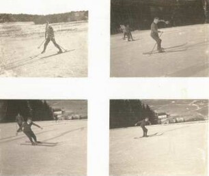Skischule. Kristiania-Schwung aus dem Schneepflug entwickelt