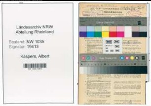 Entnazifizierung Albert Kaspers , geb. 19.12.1890 (Magazinverwalter)