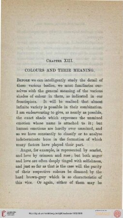 XIII. Colours and their meaning