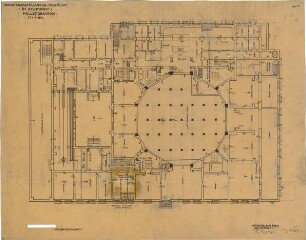 Fischer, Theodor; Stuttgart; Kunstausstellungsgebäude - Grundriss Keller