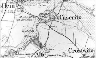 Crostwitz-Caseritz. Meßtischblatt, Sekt. Kloster Marienstern, 1884
