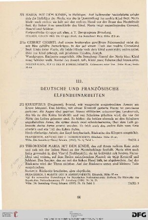 III Deutsche und französische Elfenbeinarten (Nr. 272-286)
