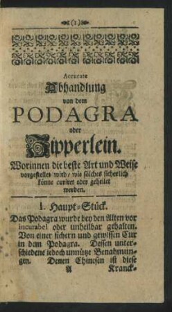 I. Haupt-Stück.