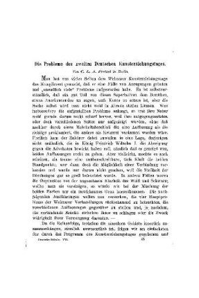 Die Probleme des zweiten Deutschen Kunsterziehungstages