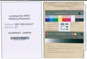 Entnazifizierung Josefine Lauderbach , geb. 15.05.1892 ()