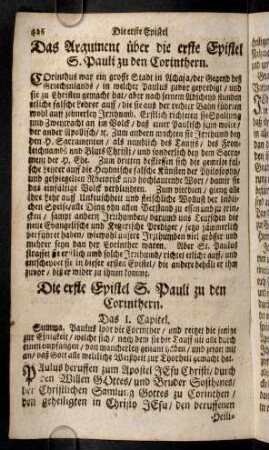 426-437, Das I. - VI. Capitel