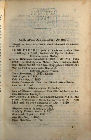 Sveriges ridderskaps- och adels-kalender, 1865 = Årg. 6. - 1864