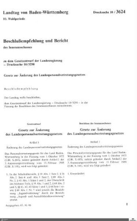 Gesetzentwurf Änderung Landespersonalvertretungsgesetz
