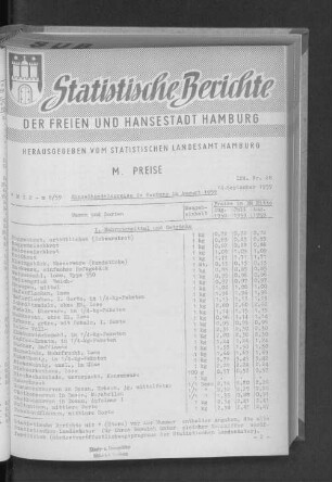 Einzelhandelspreise in Hamburg im August 1959 : Lfd. Nr. 28