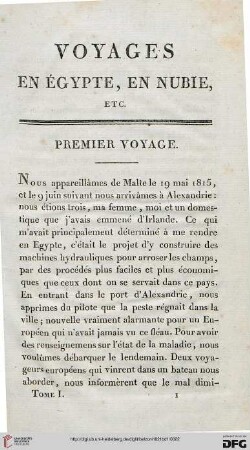 Premier voyage