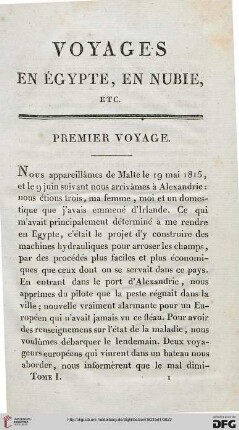 Premier voyage