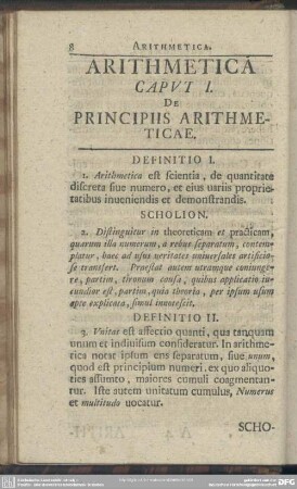 [I.] Arithmetica
